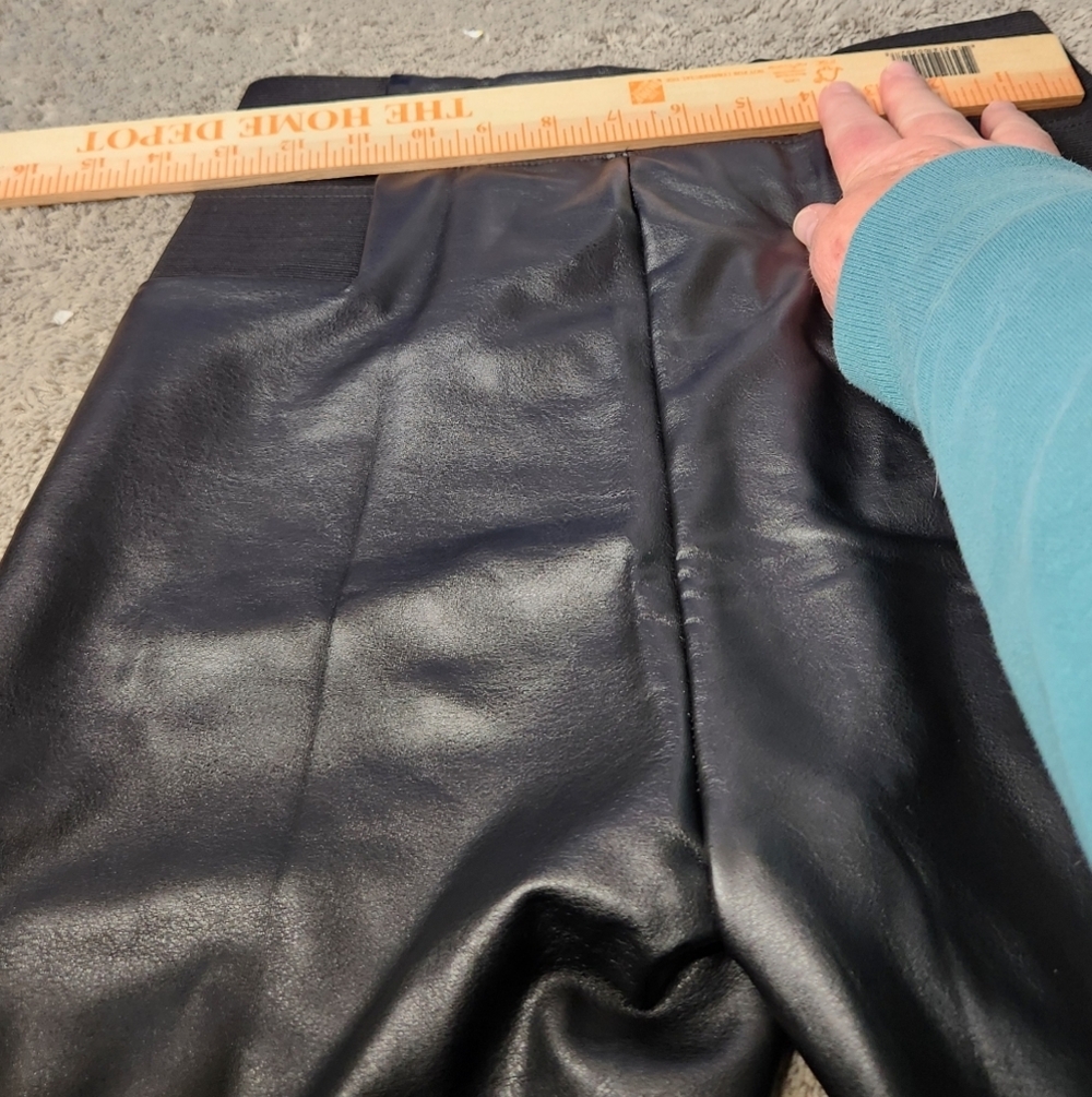 Women's High Waisted Faux Leather Leggings - A New Day Black S - Picture 7 of 13
